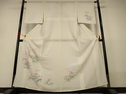 平和屋着物＊夏物　訪問着　絽　手描き　草花文　正絹　逸品　AABJ2548jd