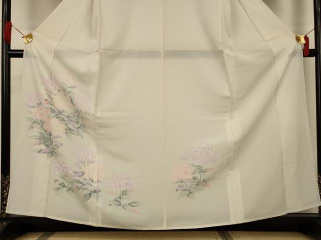 平和屋着物＊夏物　訪問着　絽　手描き　草花文　正絹　逸品　AABJ2548jd