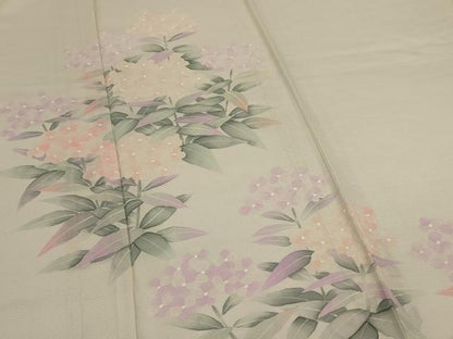 平和屋着物＊夏物　訪問着　絽　手描き　草花文　正絹　逸品　AABJ2548jd