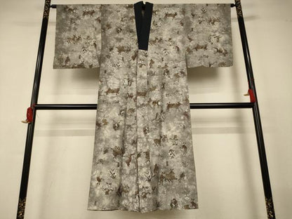 平和屋着物＊夏物　男性　長襦袢　絽　鳥獣戯画　正絹　逸品　AABJ2550jd