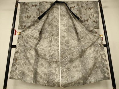 平和屋着物＊夏物　男性　長襦袢　絽　鳥獣戯画　正絹　逸品　AABJ2550jd
