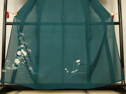 平和屋着物＊夏物　訪問着　絽　草花文　正絹　逸品　AABJ2552jd