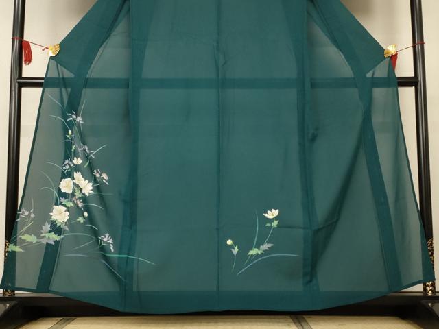 平和屋着物＊夏物　訪問着　絽　草花文　正絹　逸品　AABJ2552jd