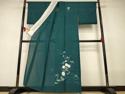 平和屋着物＊夏物　訪問着　絽　草花文　正絹　逸品　AABJ2552jd