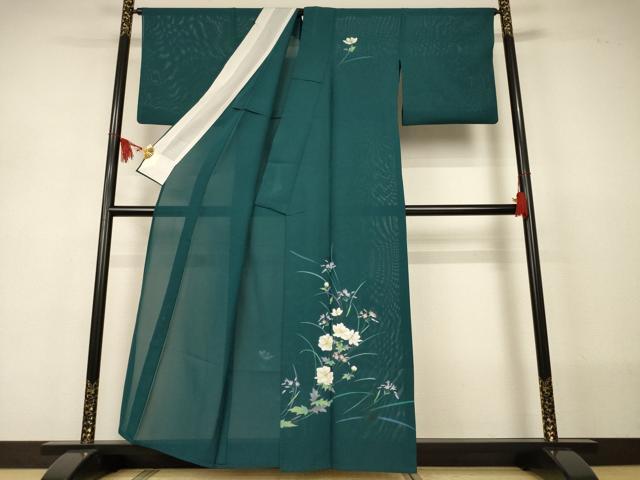 平和屋着物＊夏物　訪問着　絽　草花文　正絹　逸品　AABJ2552jd