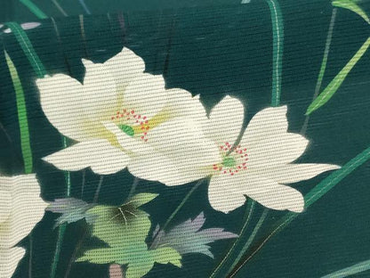 平和屋着物＊夏物　訪問着　絽　草花文　正絹　逸品　AABJ2552jd