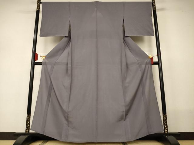 平和屋着物＊夏物　色無地　絽　煤色　正絹　逸品　AABJ2553jd