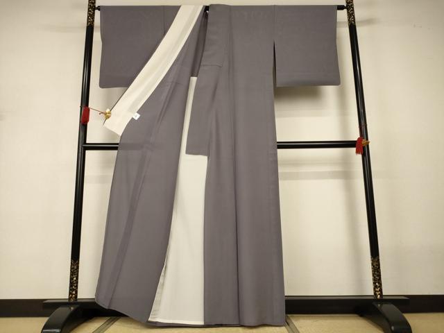 平和屋着物＊夏物　色無地　絽　煤色　正絹　逸品　AABJ2553jd