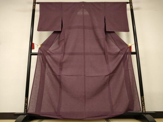平和屋着物＊夏物　色無地　絽　流水紋紗　濃色　正絹　逸品　AABJ2555jd