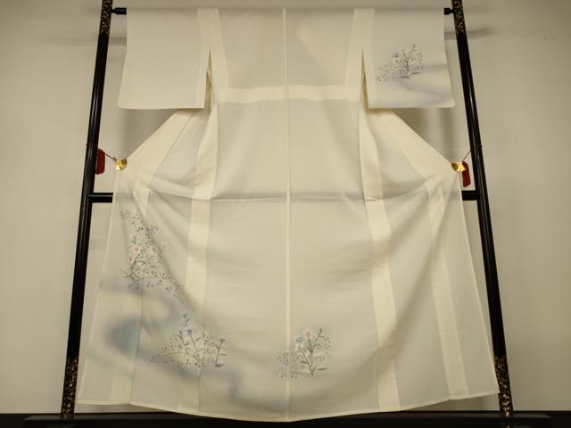 平和屋着物＊夏物　訪問着　絽　流水草花文　暈し染め　正絹　逸品　AABJ2559jd