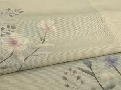 平和屋着物＊夏物　訪問着　絽　流水草花文　暈し染め　正絹　逸品　AABJ2559jd