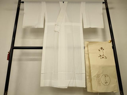 平和屋着物＊夏物　銀座きしや　長襦袢　絽　生成り色　たとう紙付き　正絹　逸品　AABJ2560jd
