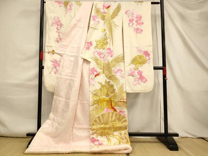 平和屋本店●色打掛　和装　婚礼　結婚式　花嫁　神社挙式　絽　総刺繍　鳳凰扇子花文　金銀糸　逸品　AABJ2571fw