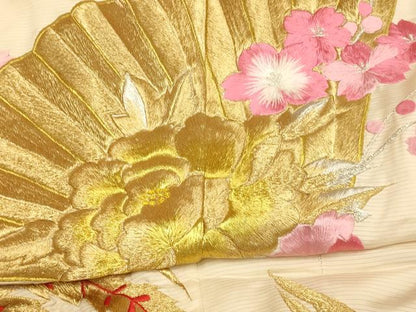 平和屋本店●色打掛　和装　婚礼　結婚式　花嫁　神社挙式　絽　総刺繍　鳳凰扇子花文　金銀糸　逸品　AABJ2571fw