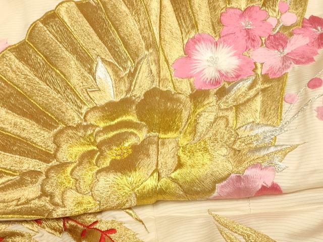 平和屋本店●色打掛　和装　婚礼　結婚式　花嫁　神社挙式　絽　総刺繍　鳳凰扇子花文　金銀糸　逸品　AABJ2571fw