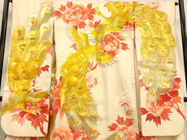 平和屋本店●色打掛　和装　婚礼　結婚式　花嫁　神社挙式　駒刺繍　鳳凰牡丹文　金彩　金銀糸　逸品　AABJ2574fw