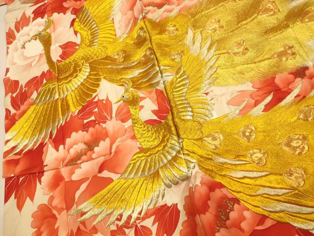 平和屋本店●色打掛　和装　婚礼　結婚式　花嫁　神社挙式　駒刺繍　鳳凰牡丹文　金彩　金銀糸　逸品　AABJ2574fw