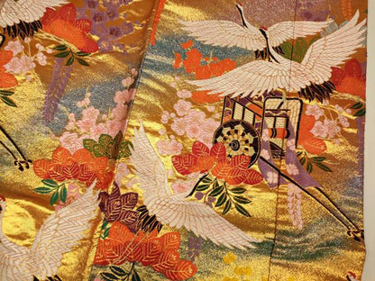 平和屋本店●色打掛　和装　婚礼　結婚式　花嫁　神社挙式　唐織　飛鶴御所車文　金銀糸　逸品　AABJ2617fw