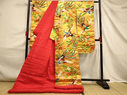 平和屋本店●色打掛　和装　婚礼　結婚式　花嫁　神社挙式　唐織　鳳凰草花文　金銀糸　逸品　AABJ2618fw