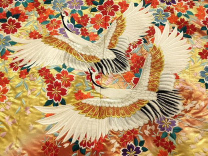 平和屋本店●色打掛　和装　婚礼　結婚式　花嫁　神社挙式　総刺繍　飛鶴枝垂れ花文　暈し染め　金銀糸　逸品　AABJ2621fw