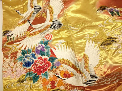 平和屋本店●色打掛　和装　婚礼　結婚式　花嫁　神社挙式　総刺繍　飛鶴枝垂れ花文　暈し染め　金銀糸　逸品　AABJ2621fw