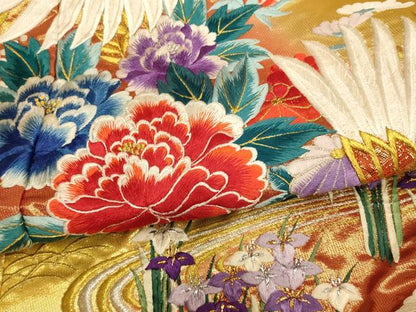 平和屋本店●色打掛　和装　婚礼　結婚式　花嫁　神社挙式　総刺繍　飛鶴枝垂れ花文　暈し染め　金銀糸　逸品　AABJ2621fw