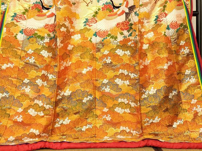 平和屋本店●西陣工芸織　和装　色打掛　婚礼　結婚式　神社挙式　花嫁　唐織　金銀糸　慶松鶴　逸品　AABJ2654fw