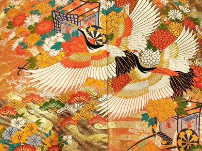 平和屋本店●西陣工芸織　和装　色打掛　婚礼　結婚式　神社挙式　花嫁　唐織　金銀糸　慶松鶴　逸品　AABJ2654fw