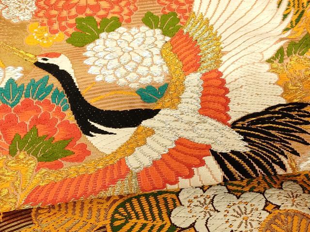 平和屋本店●西陣工芸織　和装　色打掛　婚礼　結婚式　神社挙式　花嫁　唐織　金銀糸　慶松鶴　逸品　AABJ2654fw