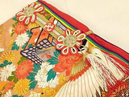 平和屋本店●西陣工芸織　和装　色打掛　婚礼　結婚式　神社挙式　花嫁　唐織　金銀糸　慶松鶴　逸品　AABJ2654fw