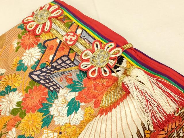 平和屋本店●西陣工芸織　和装　色打掛　婚礼　結婚式　神社挙式　花嫁　唐織　金銀糸　慶松鶴　逸品　AABJ2654fw