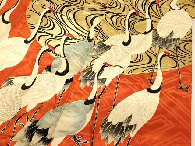 平和屋本店●色打掛　婚礼　和装　花嫁　結婚式　神社挙式　群れ鶴光琳水　駒刺繍　金彩　金糸　逸品　AABJ2656fw