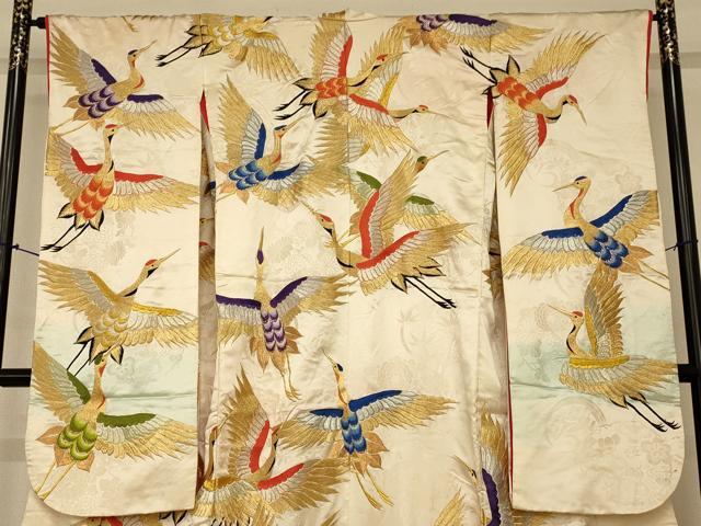 平和屋本店●色打掛　和装　結婚式　婚礼　花嫁　神社挙式　総刺繍　暈し染め　飛鶴文　金銀糸　逸品　AABJ2667fw