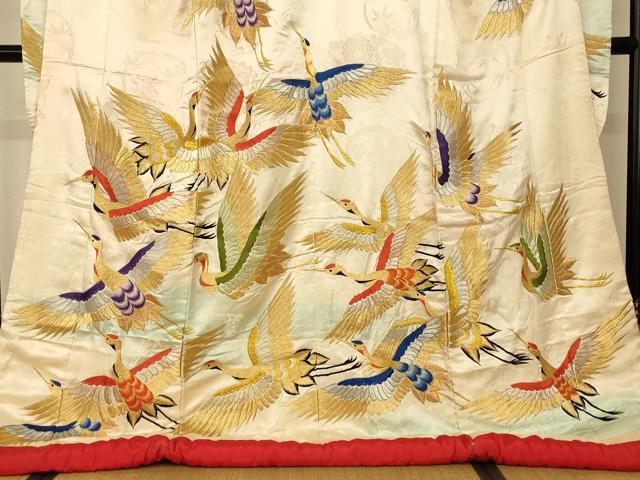 平和屋本店●色打掛　和装　結婚式　婚礼　花嫁　神社挙式　総刺繍　暈し染め　飛鶴文　金銀糸　逸品　AABJ2667fw