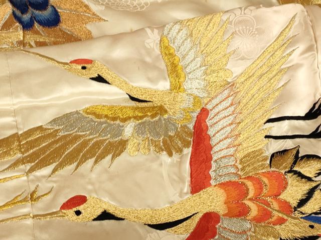 平和屋本店●色打掛　和装　結婚式　婚礼　花嫁　神社挙式　総刺繍　暈し染め　飛鶴文　金銀糸　逸品　AABJ2667fw