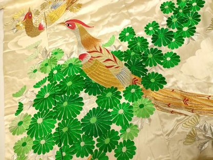 平和屋本店●色打掛　和装　婚礼　結婚式　花嫁　神社挙式　総刺繍　孔雀草花文　金銀糸　逸品　AABJ2669fw