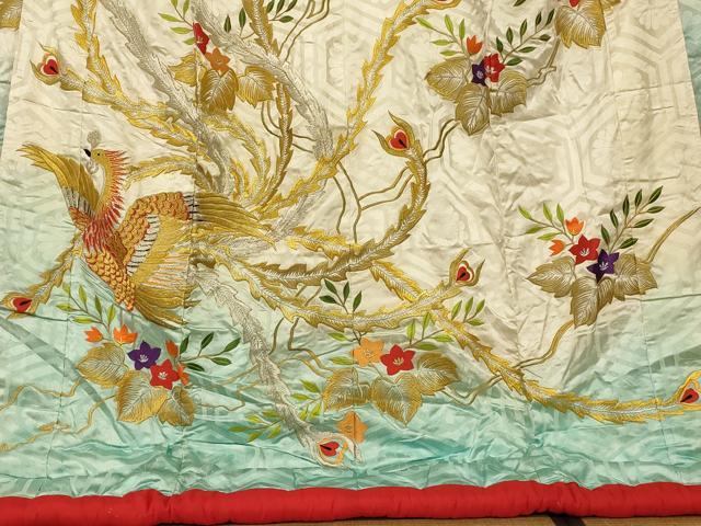 平和屋本店●色打掛　和装　婚礼　結婚式　花嫁　神社挙式　総刺繍　鳳凰枝花文　暈し染め　金銀糸　銀通し地　逸品　AABJ2670fw