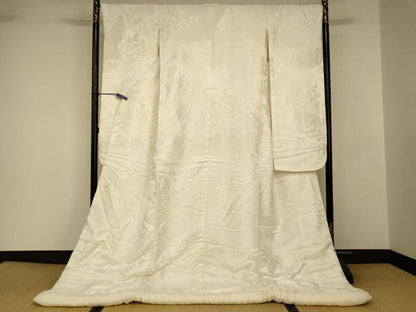 平和屋本店●白打掛　白無垢　和装　婚礼　結婚式　花嫁　神社挙式　唐織　飛鶴松梅文　逸品　AABJ2677fw