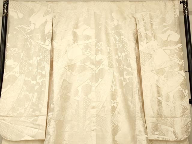 平和屋本店●白打掛　白無垢　和装　婚礼　結婚式　花嫁　神社挙式　唐織　飛鶴束ね熨斗花蝶文　逸品　AABJ2680fw