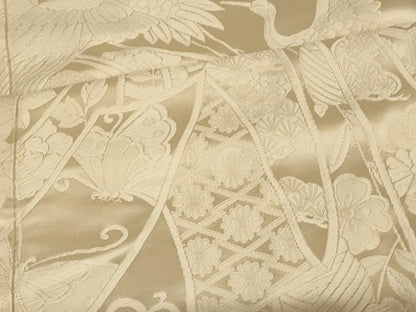 平和屋本店●白打掛　白無垢　和装　婚礼　結婚式　花嫁　神社挙式　唐織　飛鶴束ね熨斗花蝶文　逸品　AABJ2680fw