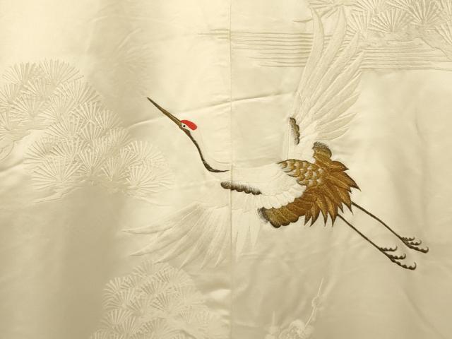 平和屋本店●白打掛　白無垢　和装　婚礼　結婚式　花嫁　神社挙式　総刺繍　松竹梅飛鶴文　金糸　逸品　AABJ2681fw