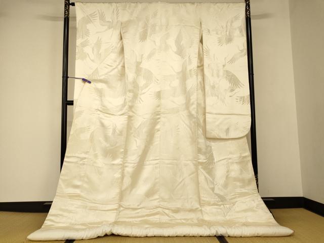 平和屋本店●白打掛　白無垢　和装　婚礼　結婚式　花嫁　神社挙式　唐織　飛鶴文　逸品　AABJ2682fw