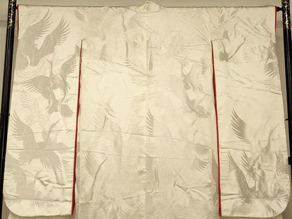 平和屋本店●白打掛　白無垢　和装　婚礼　結婚式　花嫁　神社挙式　唐織　飛鶴文　逸品　AABJ2690fw