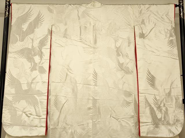 平和屋本店●白打掛　白無垢　和装　婚礼　結婚式　花嫁　神社挙式　唐織　飛鶴文　逸品　AABJ2690fw