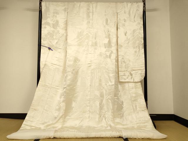 平和屋本店●白打掛　白無垢　和装　婚礼　結婚式　花嫁　神社挙式　唐織　飛鶴風景文　逸品　AABJ2691fw