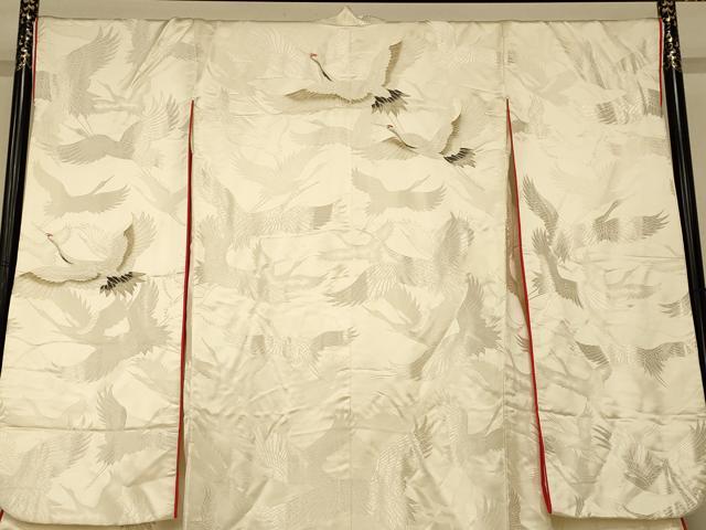 平和屋本店●白打掛　白無垢　和装　婚礼　結婚式　花嫁　神社挙式　唐織　飛鶴文　金銀彩　逸品　AABJ2693fw