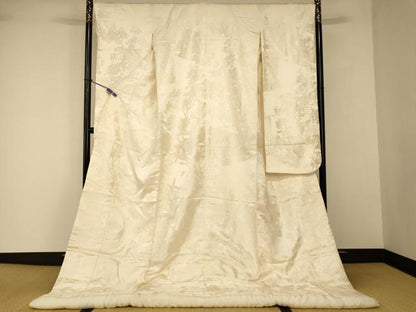 平和屋本店●白打掛　白無垢　和装　婚礼　結婚式　花嫁　神社挙式　唐織　鳳凰更紗花屏風文　逸品　AABJ2694fw