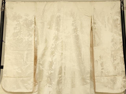 平和屋本店●白打掛　白無垢　和装　婚礼　結婚式　花嫁　神社挙式　唐織　鳳凰更紗花屏風文　逸品　AABJ2694fw