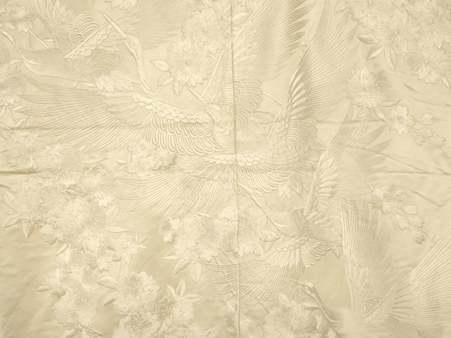 平和屋本店●白打掛　白無垢　和装　婚礼　結婚式　花嫁　神社挙式　総刺繍　飛鶴草花文　逸品　AABJ2695fw