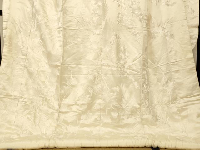 平和屋本店●白打掛　白無垢　和装　婚礼　結婚式　花嫁　神社挙式　総刺繍　飛鶴草花文　逸品　AABJ2695fw